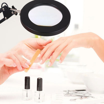 Lampada da tavolo nera con lente d’ingrandimento 5×, alimentazione USB