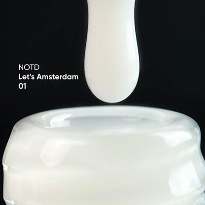 NAILSOFTHEDAY Let’s Amsterdam 01 — base camouflage trasparente-lattiginosa per unghie, 10 ml.