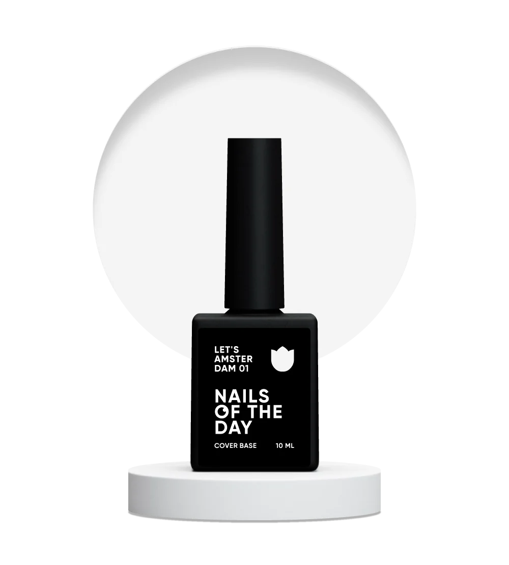 NAILSOFTHEDAY Let’s Amsterdam 01 — base camouflage trasparente-lattiginosa per unghie, 10 ml.