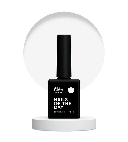 NAILSOFTHEDAY Let’s Amsterdam 01 — base camouflage trasparente-lattiginosa per unghie, 10 ml.